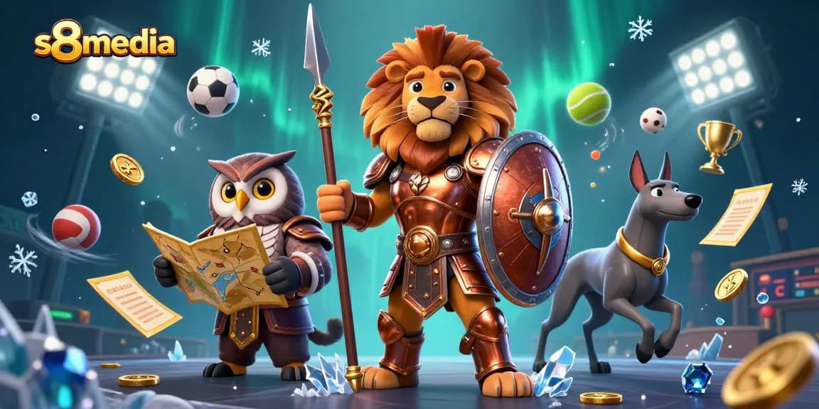 Experience thrilling betting with s8media in this dynamic casino scene featuring sports elements.