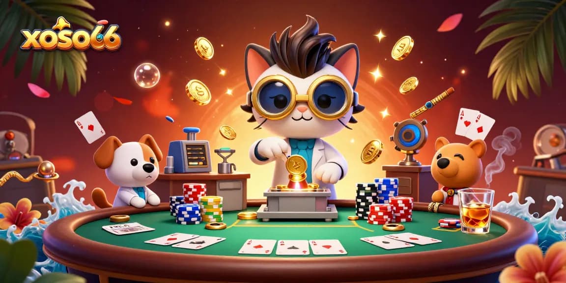 Experience exhilarating gaming at xoso66 with vibrant casino illustration featuring dynamic poker action.