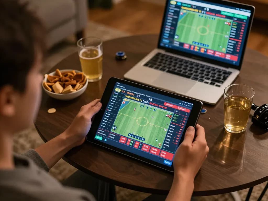 Interactive online betting session with an emphasis on nhà cái uy tín in a cozy home atmosphere
