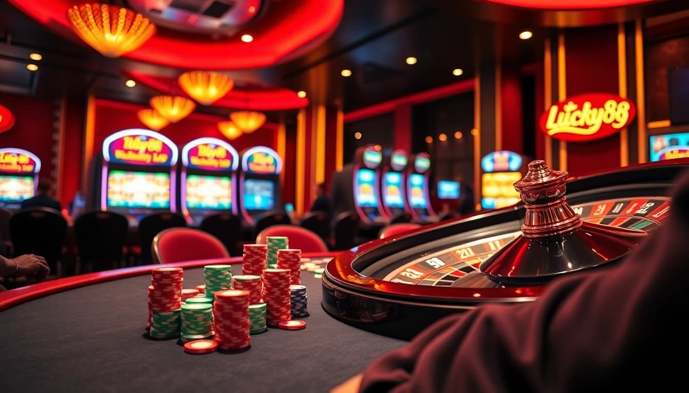 Experience the thrill of winning at lucky88 with vibrant casino tables and exciting games.