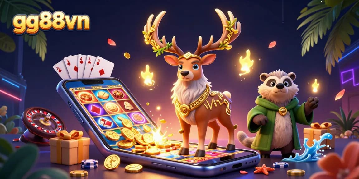 Engage in thrilling slots at gg88vn with colorful games and dynamic characters in action.