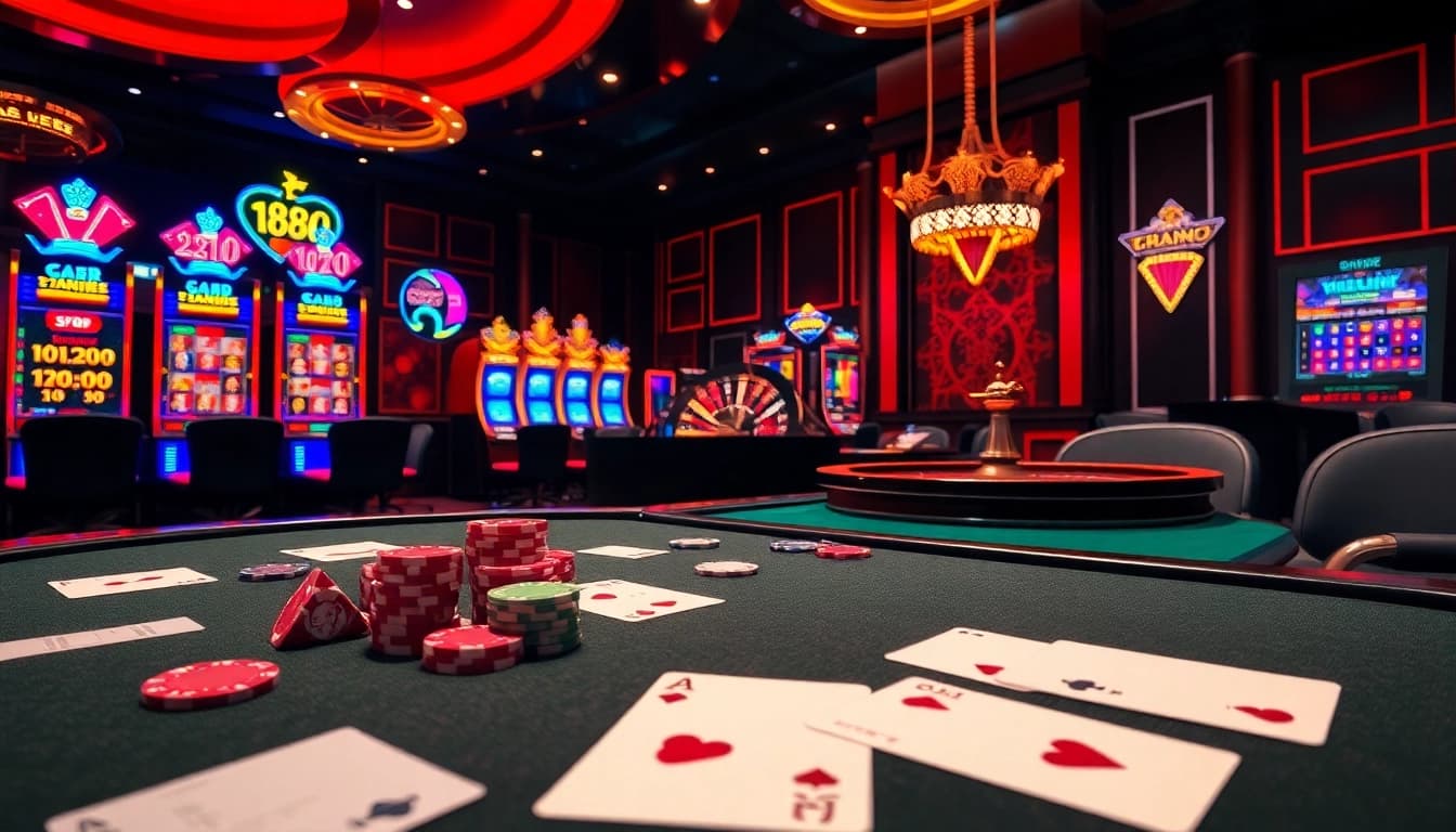 Engaging gameplay at https://88new.autos/, showcasing vibrant casino action with poker chips and cards.