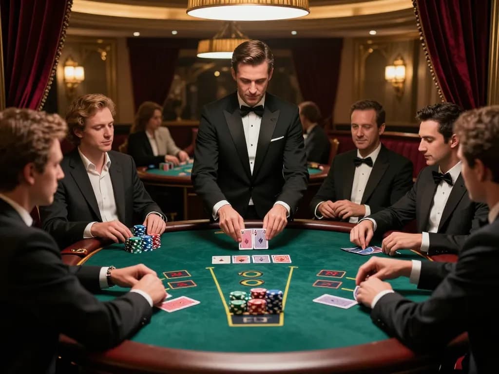 Experience the thrill of Go 88 at a high-stakes blackjack table surrounded by focused players.