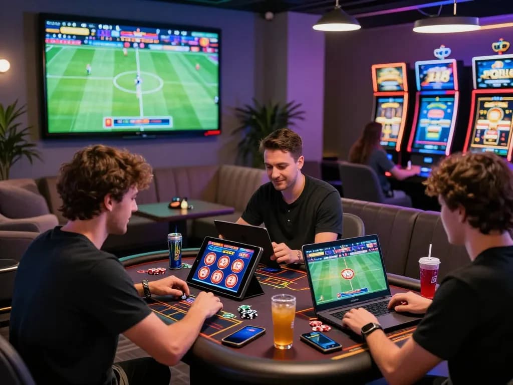 Engaging online gambling experience on the QE8 INK platform with diverse players enjoying various games.