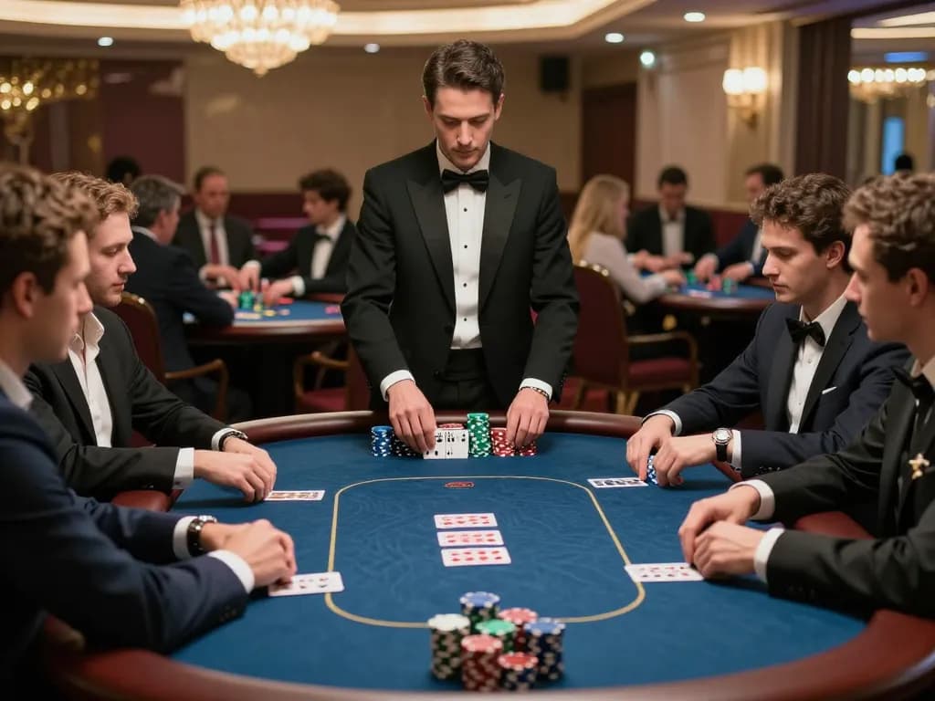 hb88 players engaged in a luxurious poker game at a high-stakes table