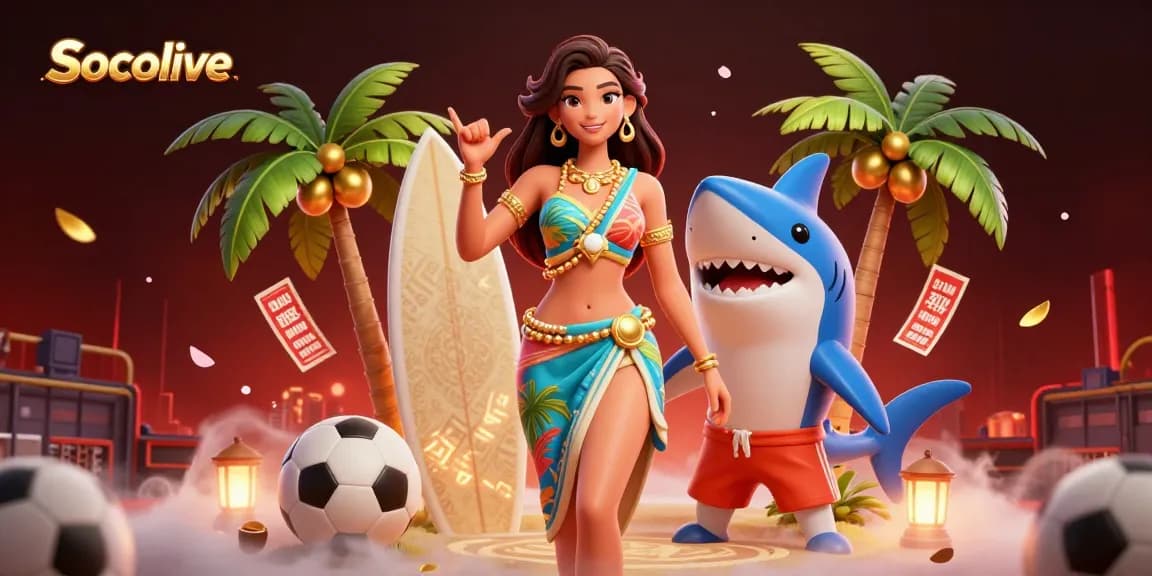 Socolive offers thrilling sports betting experiences with engaging visuals of sports elements.