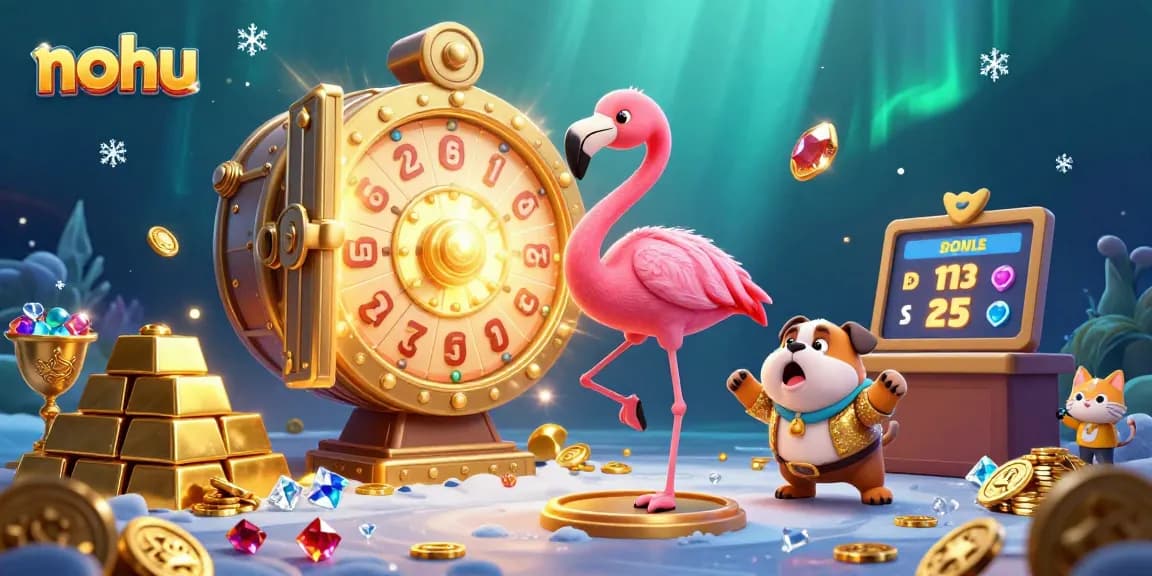 Nohu thrills with exciting gameplay as players spin a golden prize wheel in an electrifying casino atmosphere.
