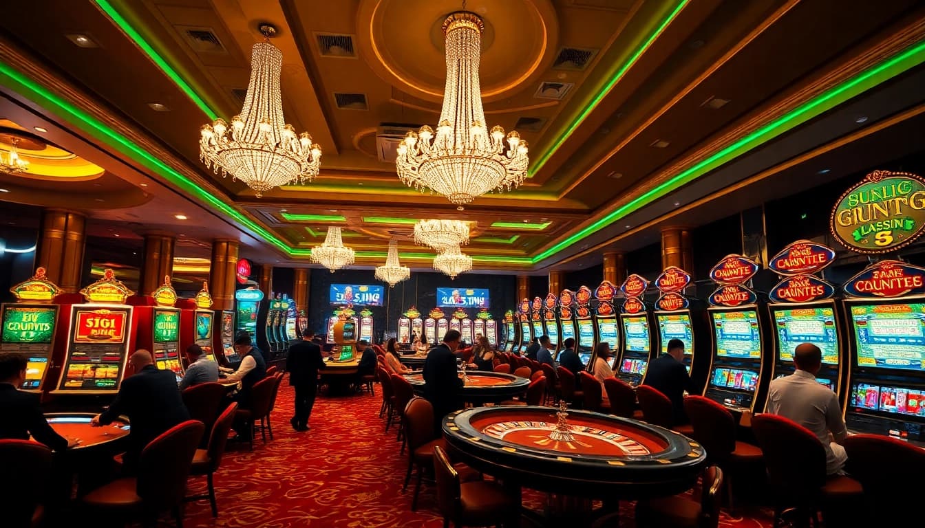 Experience the excitement of UU88 with vivid casino gaming tables and colorful poker chips.
