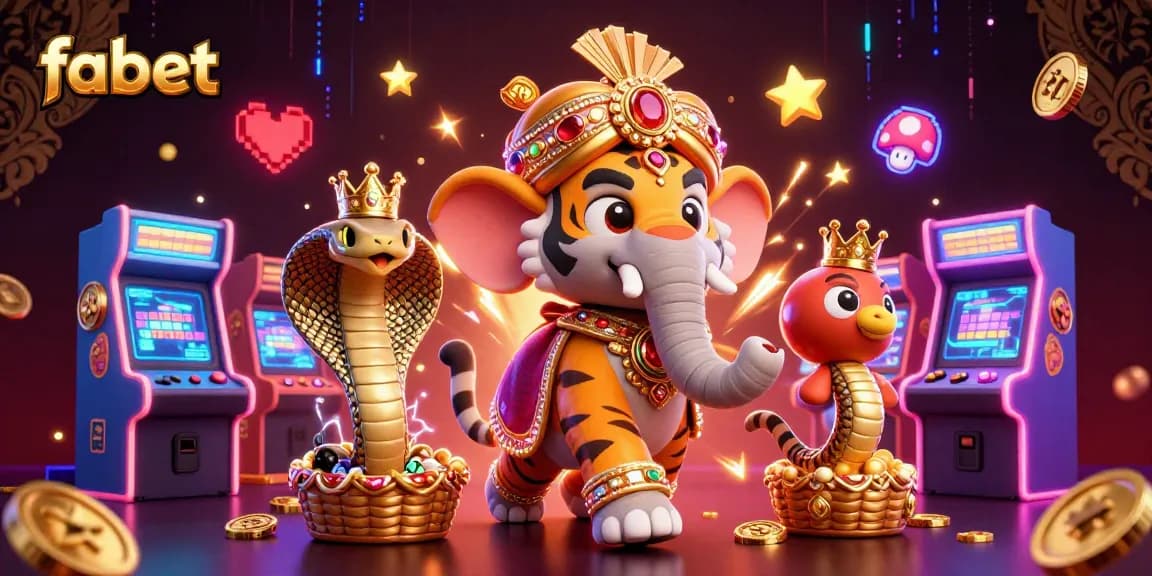 Engage with fabet's vibrant casino world featuring a maharaja riding an elephant in a colorful digital illustration.