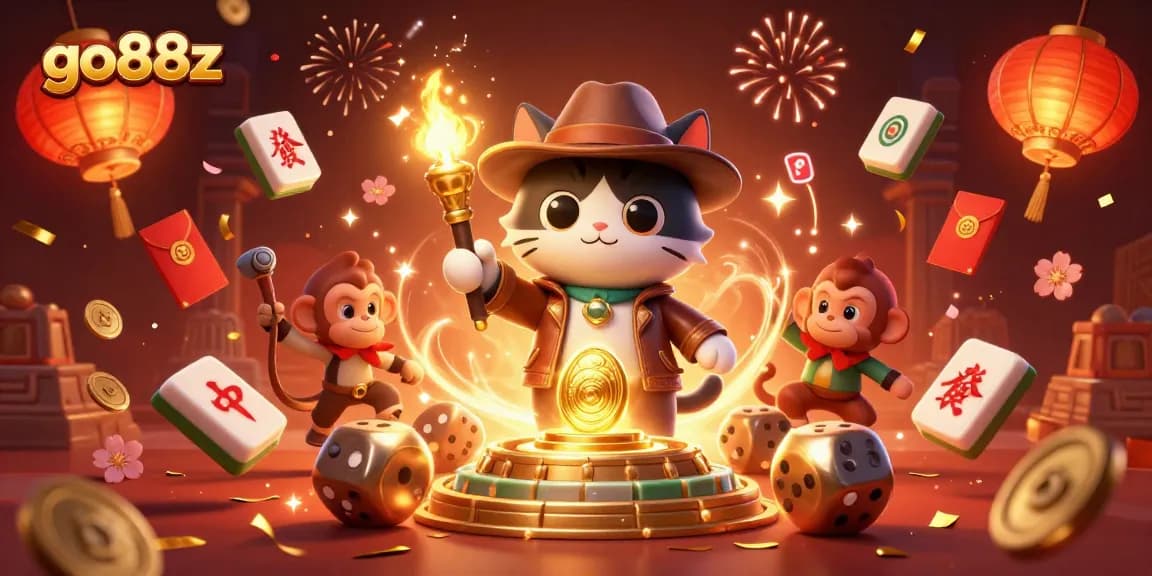 Spin and win big with go88z; an exciting 3D adventure in a vibrant casino-themed temple.
