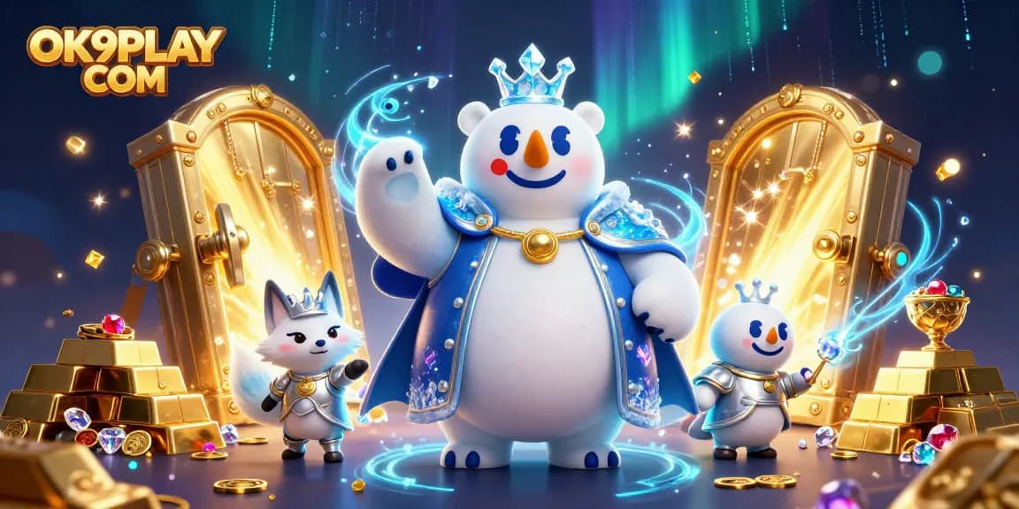 Bet on gold and treasure galore with OK9PLAY COM in this vibrant casino scene!