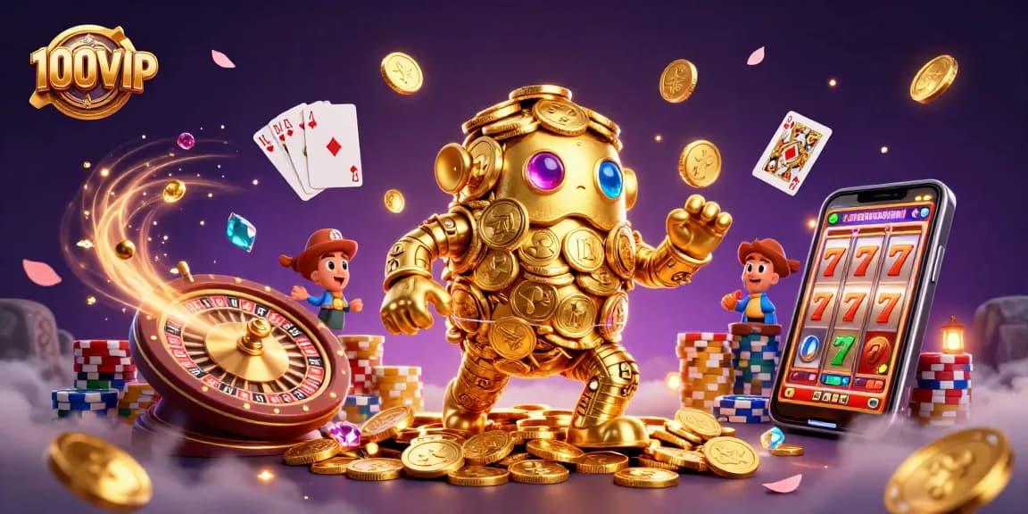 Experience exciting moments at 100VIP with vibrant casino elements and dynamic gameplay.