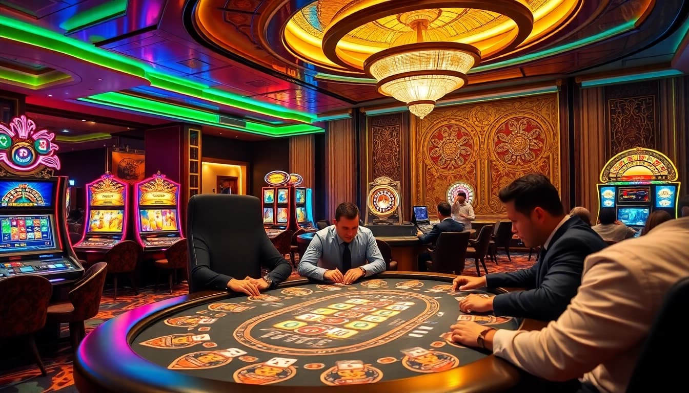 Experience the thrill of go88 in a luxury casino atmosphere with poker and roulette.