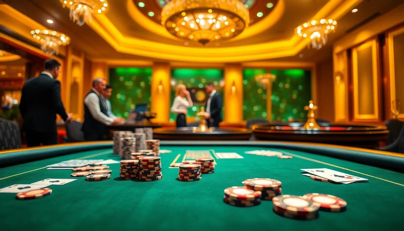 Exciting poker action featuring a luxurious table from https://nk882026.com/ for an exhilarating gaming atmosphere.