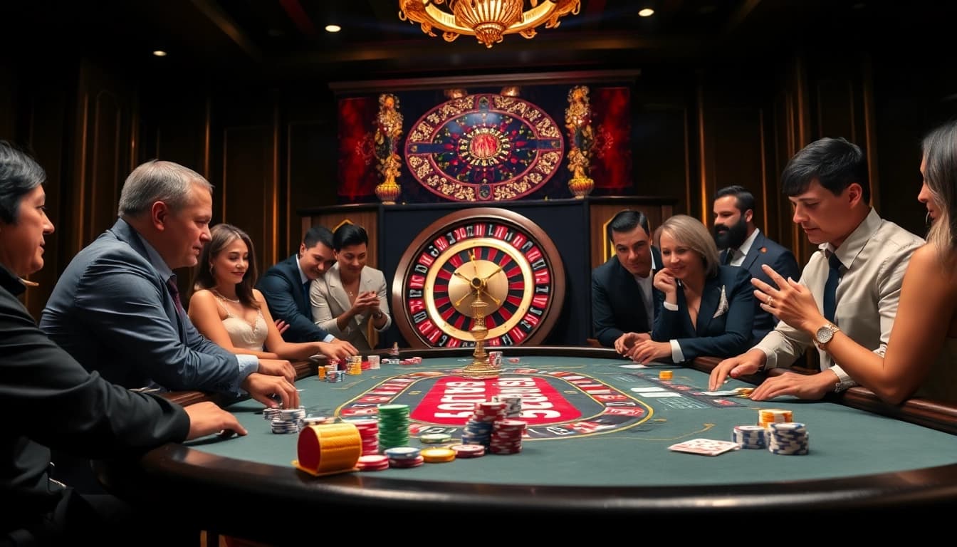 Engaging players at the 789club casino table, showcasing excitement and luxury in gameplay.