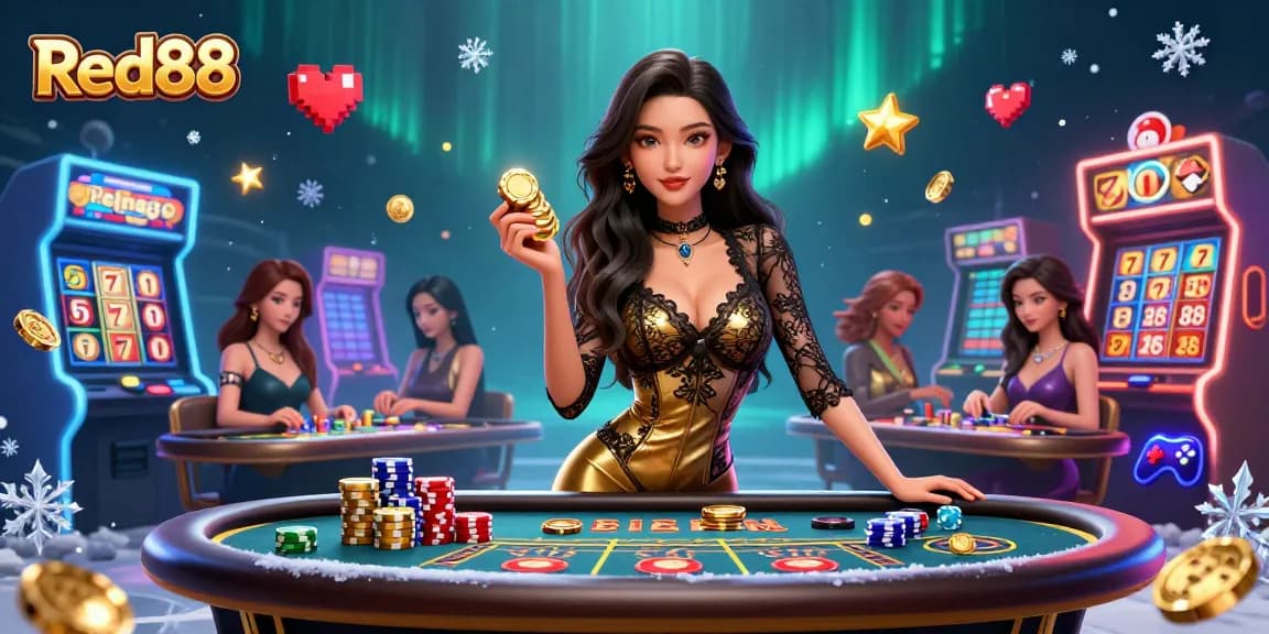 Experience high-stakes gaming at Red88 with glamorous baccarat and vibrant casino action.