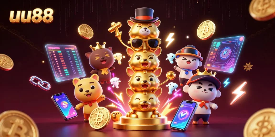 Spin to win at uu88 with vibrant casino elements and golden totem illustration.