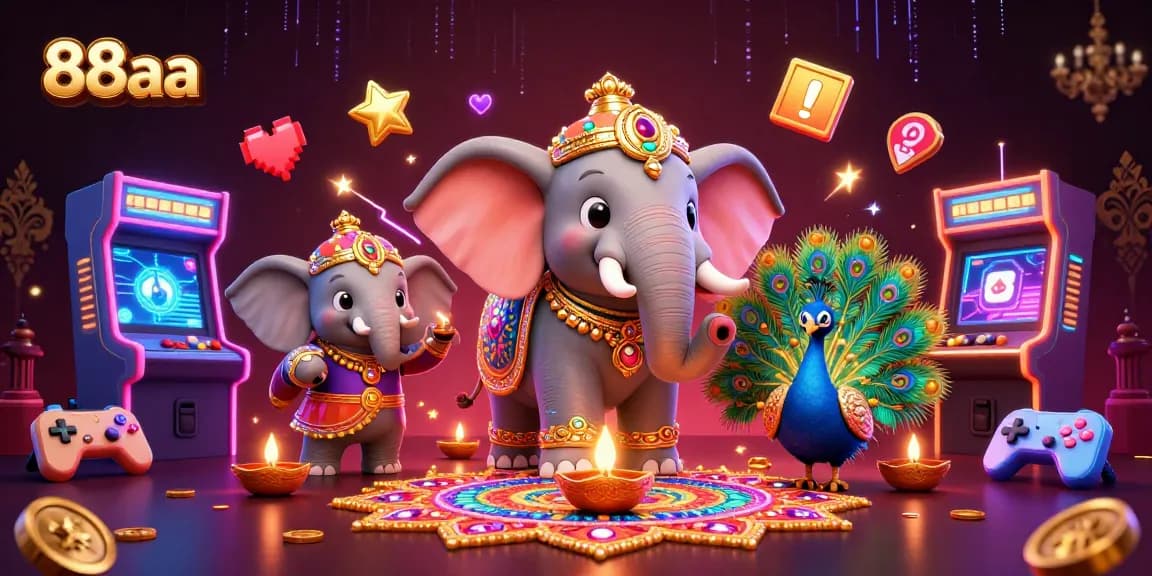 Engage in exciting gameplay at 88aa, showcasing a vibrant casino scene with colorful game elements.