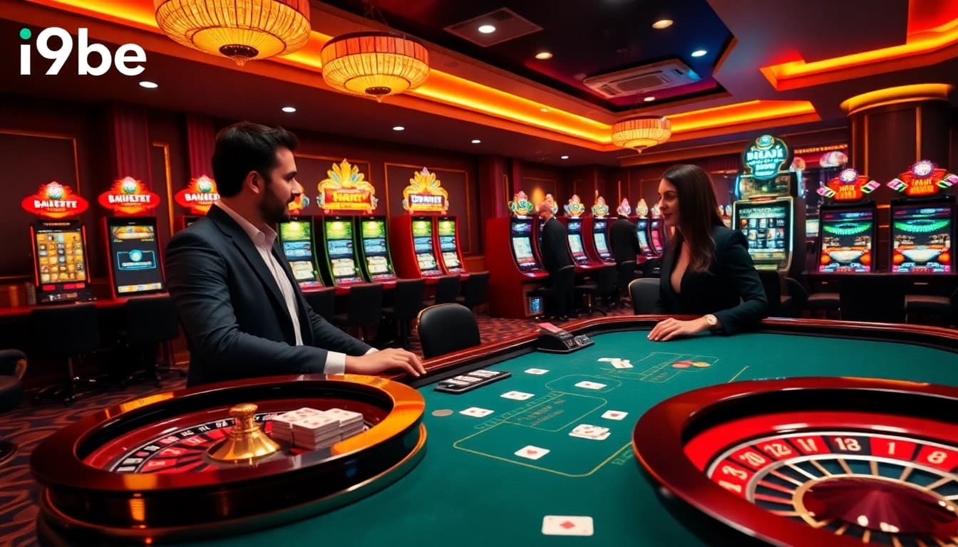 Experience exciting gameplay at i9bet with vibrant casino visuals, engaging players and dealers.
