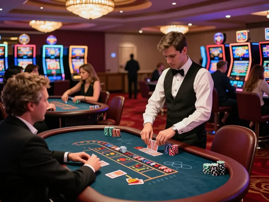 Players enjoying a thrilling game at https://max88sss.com/ featuring engaging card gameplay and vibrant casino atmosphere
