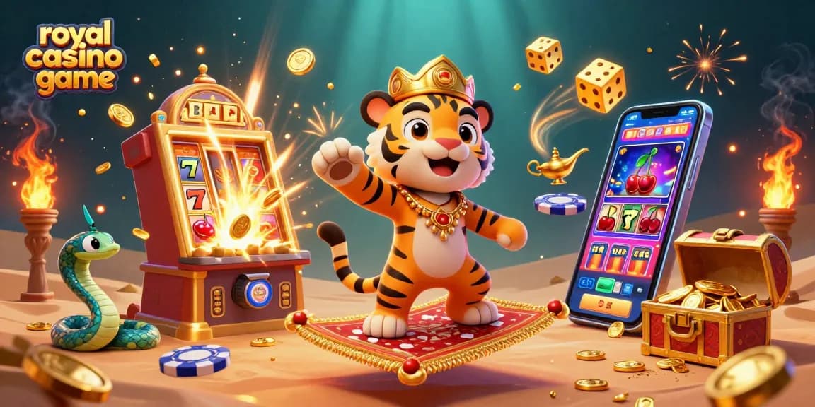 Experience thrilling gameplay with the royal casino game in a vibrant, 3D cartoon illustration.