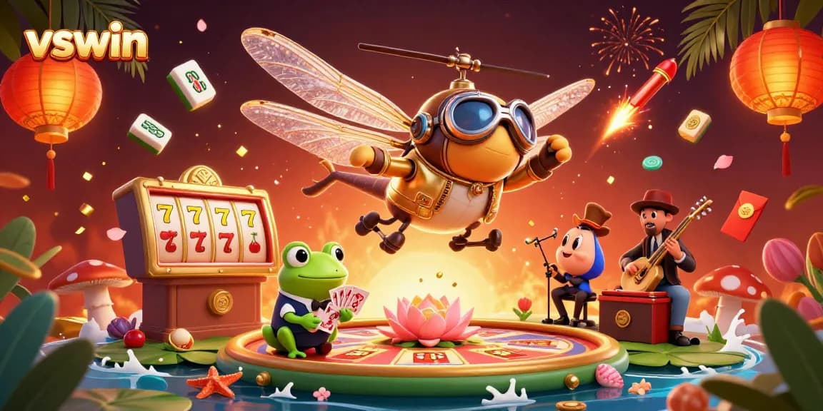 Experience thrilling gameplay with VSwin's vibrant casino environment featuring immersive elements.