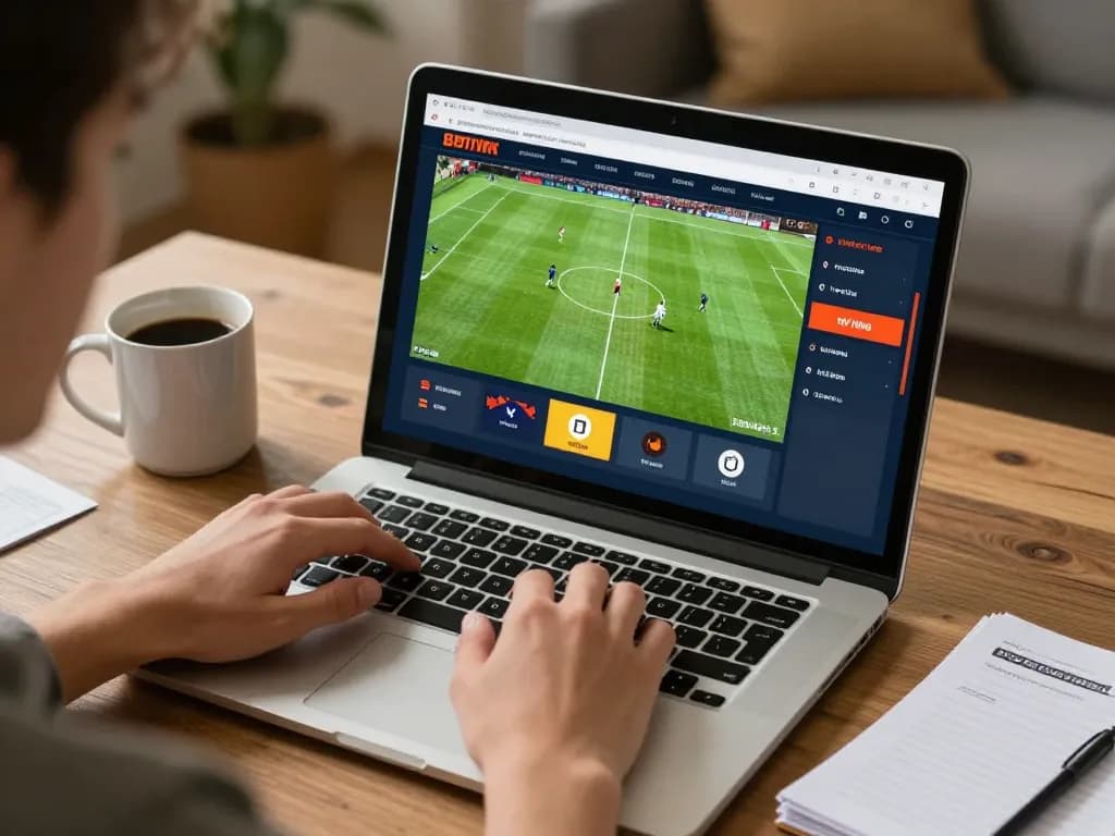 Engaging with tỷ lệ kèo while placing a sports bet from home using a laptop