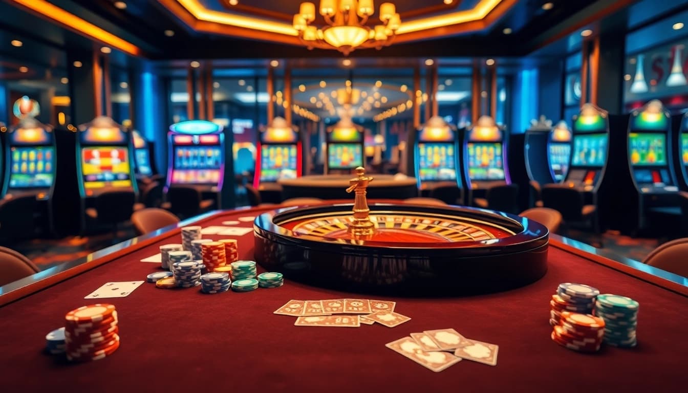 Immerse in a luxurious casino atmosphere with poker, roulette, and gaming elements from https://www.sclub88.bet/.