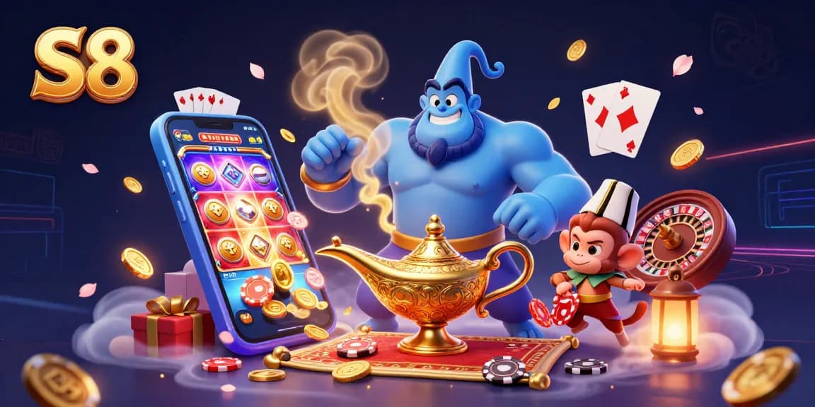 Experience thrilling wins at S8 with a vibrant display of slots and casino excitement.