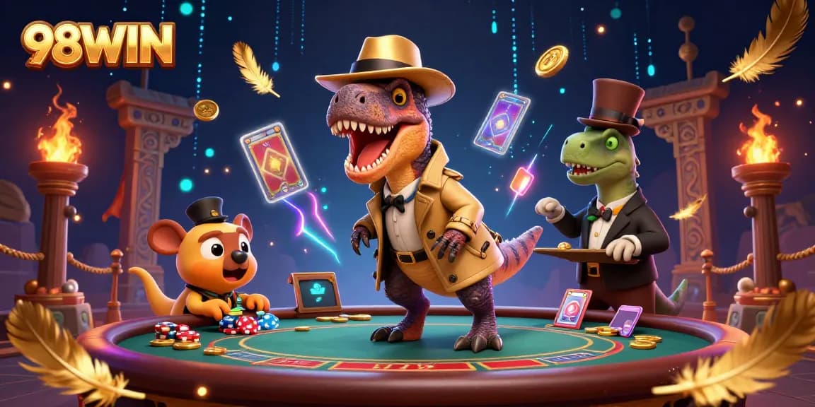 Experience thrilling action at 98WIN with a velociraptor card counter while betting in style.