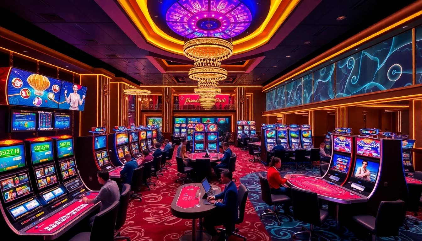 Sòng bạc trực tuyến 69VN offering a vibrant casino experience with engaging players and high-tech gaming.