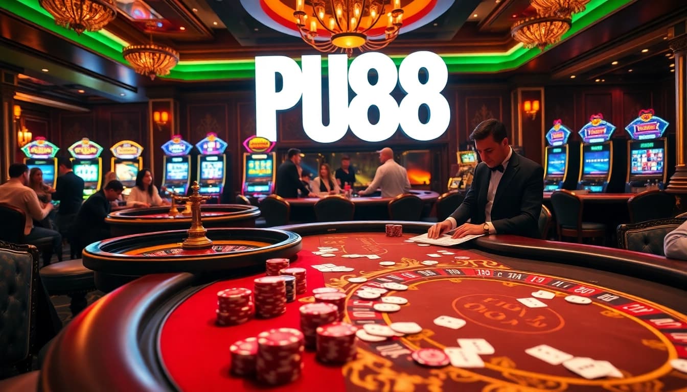 PUB 88 captures the excitement of strategic betting at a luxurious casino table.