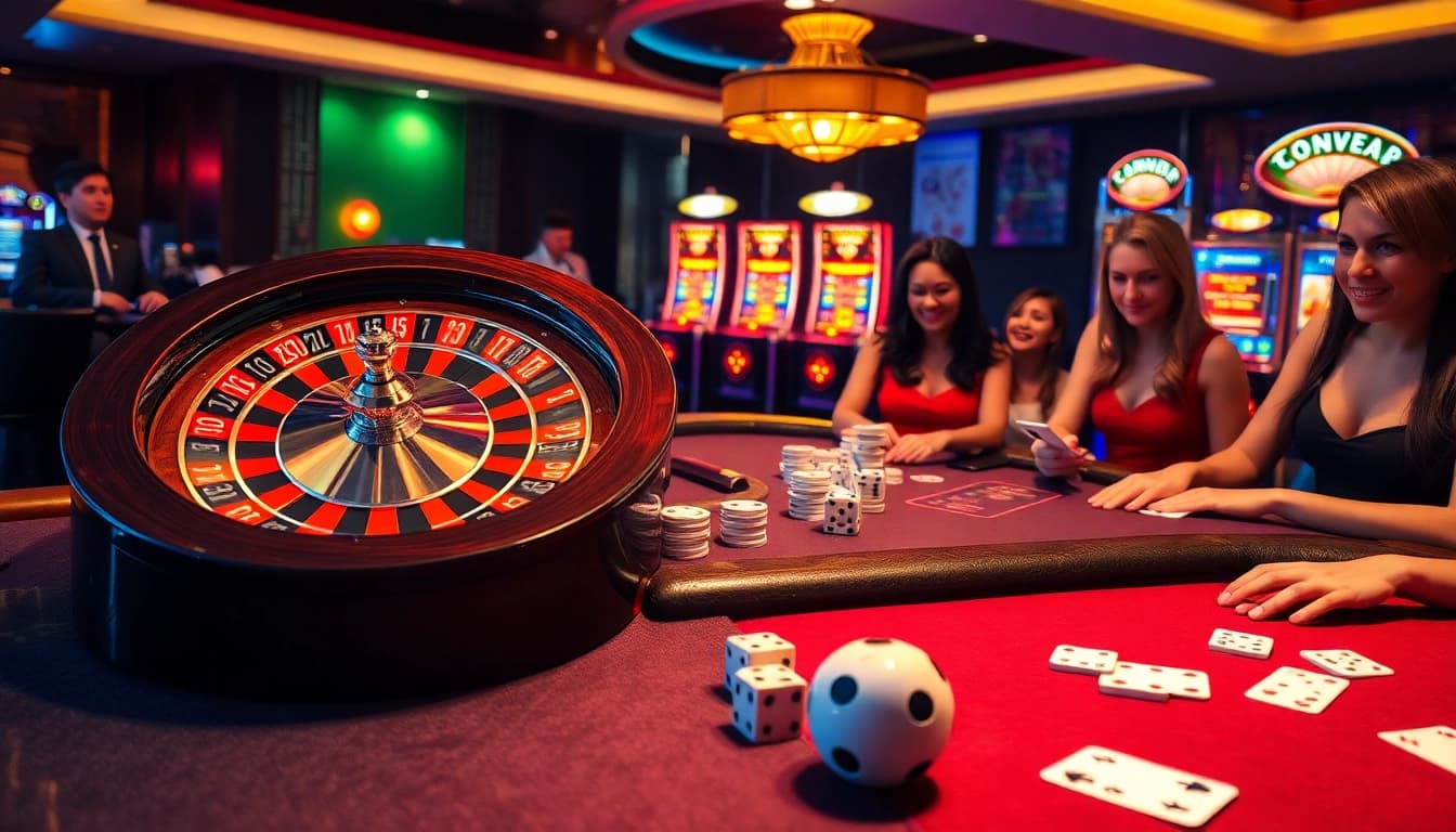 Experience thrilling gameplay with MK8 at a luxurious casino with roulette and poker enthusiasts.