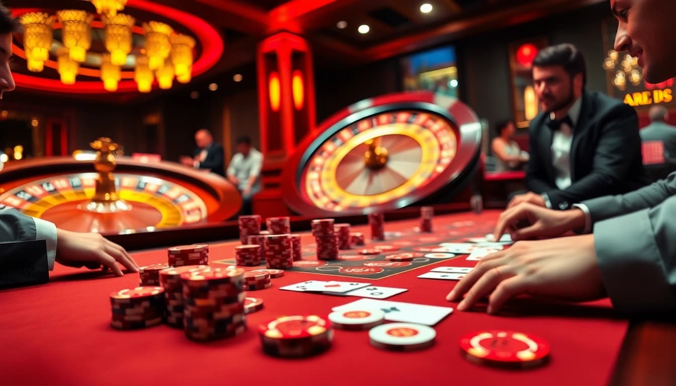 Players enjoying a lively poker game experience at vaoluoitv casino.