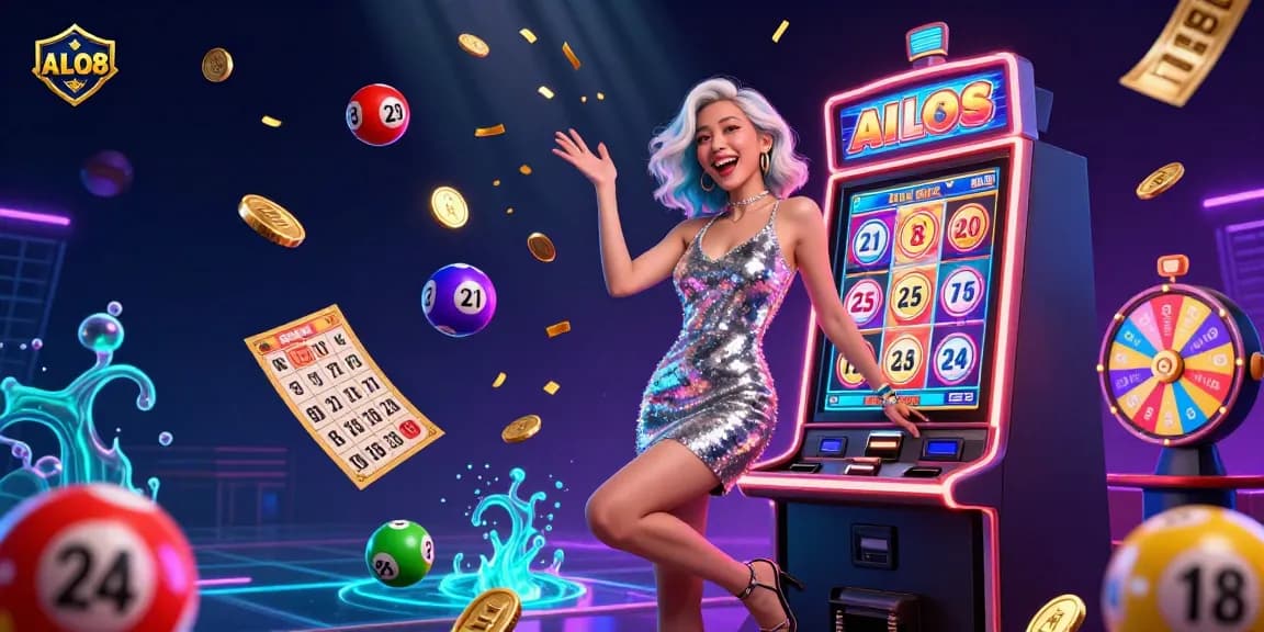 Experience thrilling winning moments at ALO8 with dynamic gaming elements and vibrant visuals.