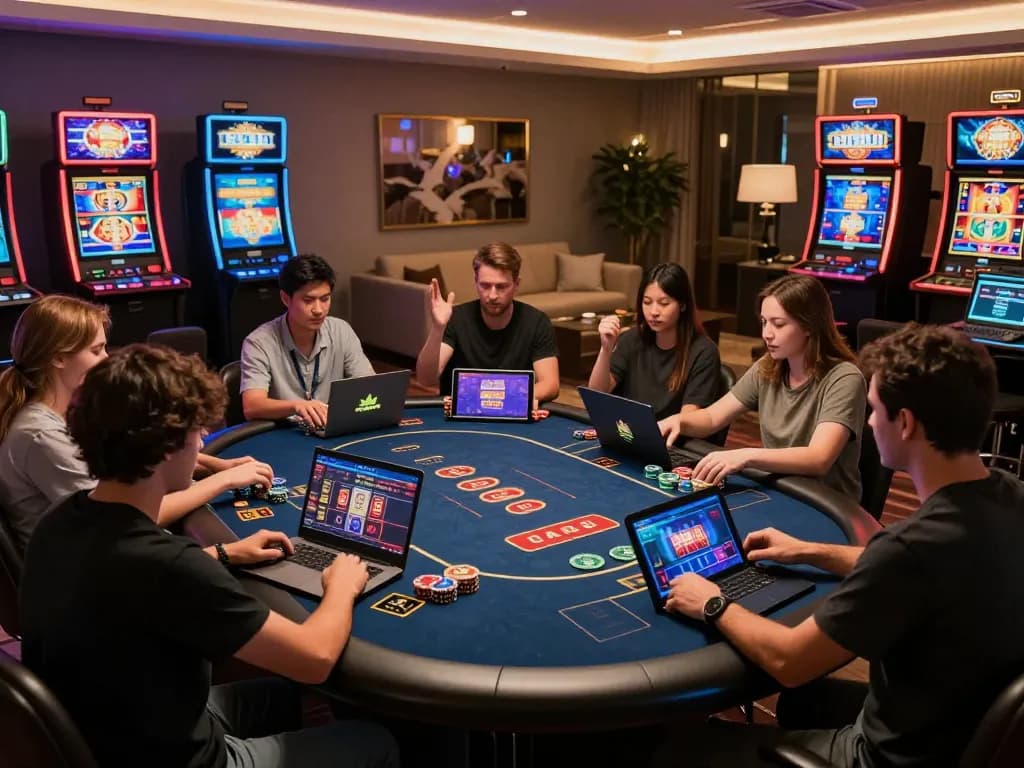 Engaging gameplay at an online casino, highlighting itwshow with players immersed in action and strategy