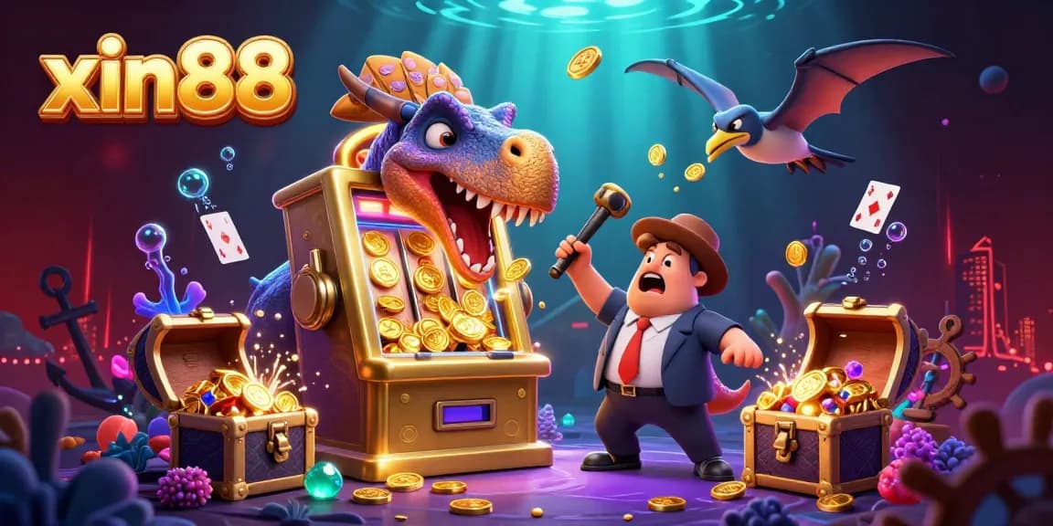 Watch xin88 players win big as a pachycephalosaurus hits a golden slot machine for a jackpot.