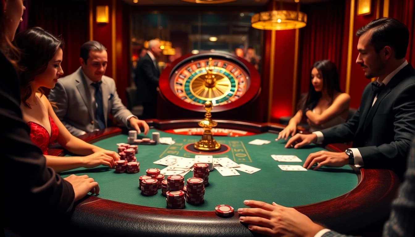 Experience the excitement of high-stakes poker at 789club's luxury casino setting.
