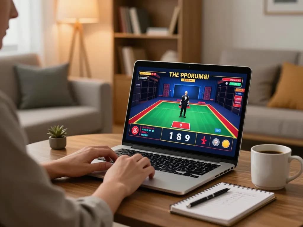lv88 player winning at online casino with live dealer in a cozy home setup