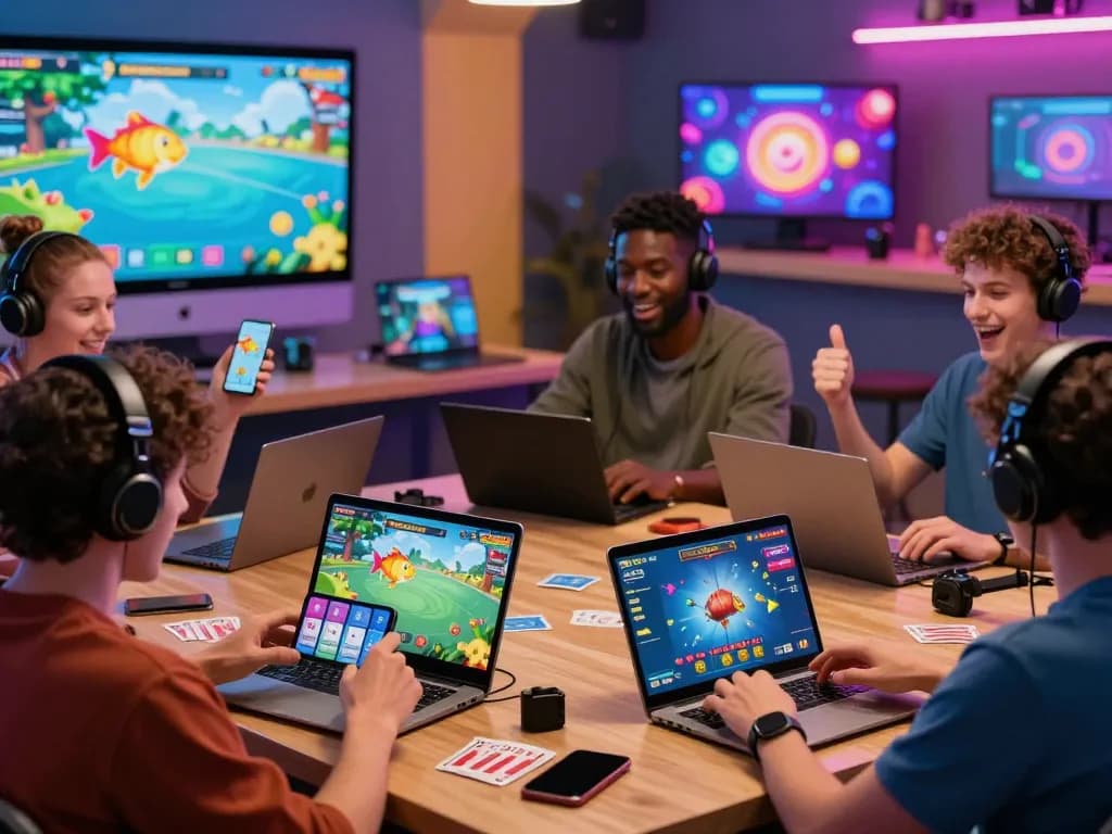 Engaged users enjoying DA 88 online games across devices in a fun environment.