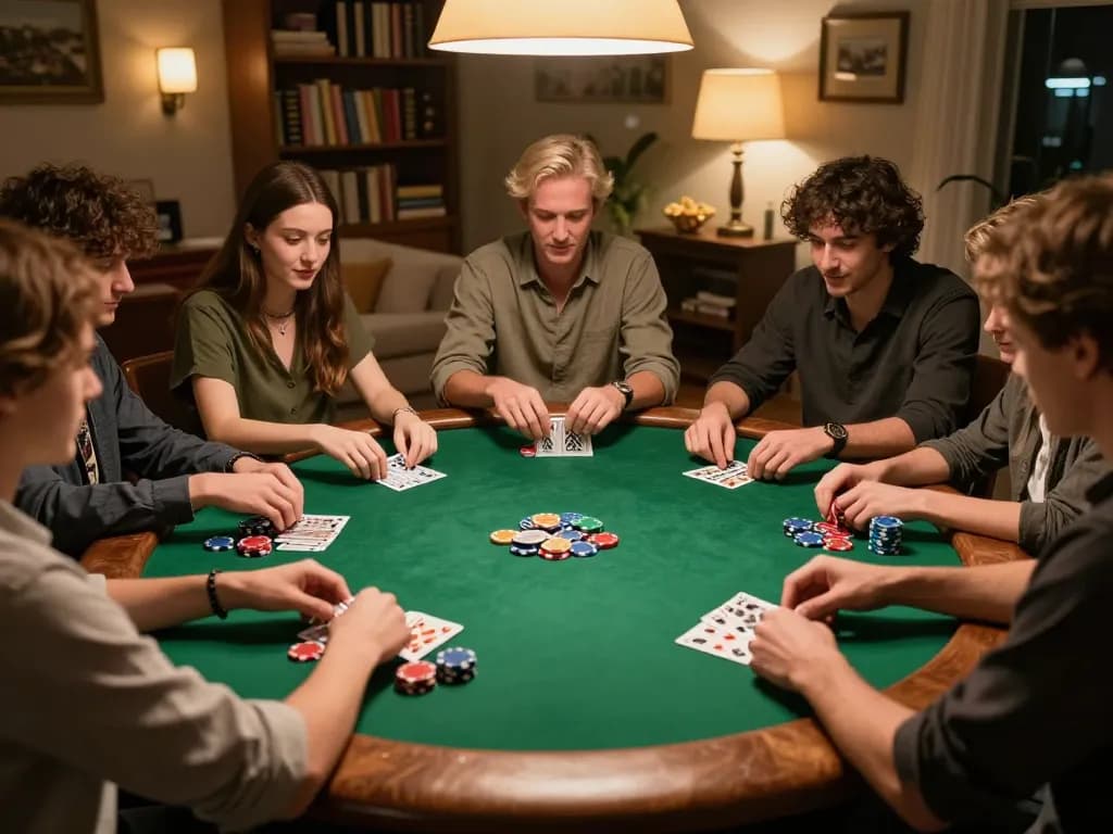uu88 players engaged in a thrilling poker game, showcasing strategy and excitement at home