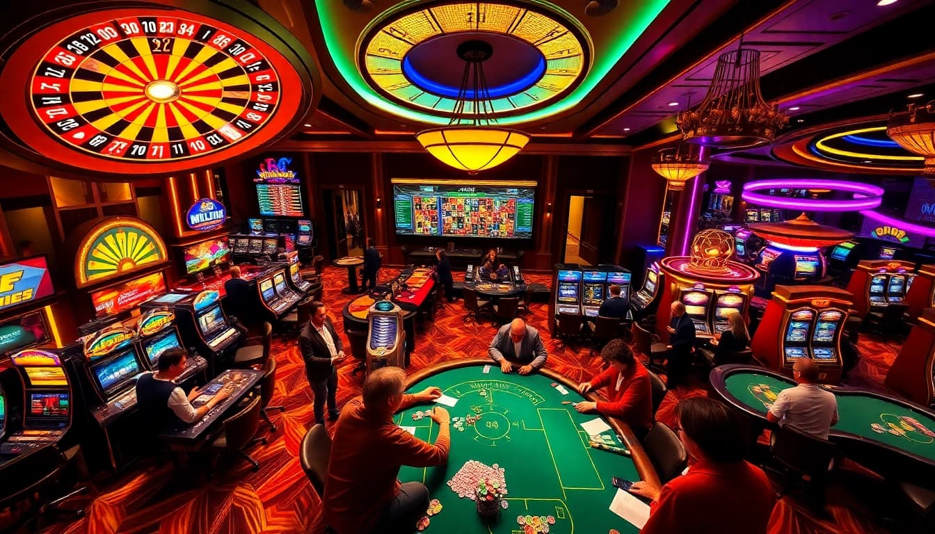 Experience the excitement of online gambling at https://789betg.com/ with vibrant casino visuals featuring players and games.