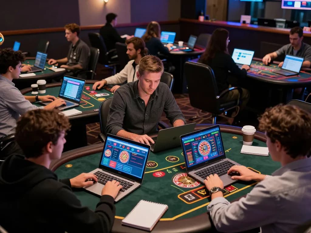 lu88 players strategize during live dealer games in a vibrant online casino room
