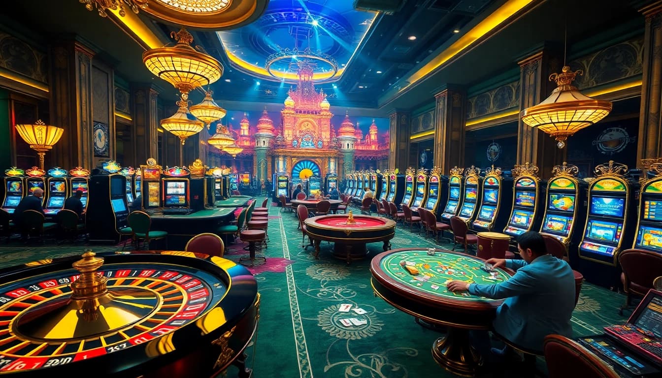 Experience the thrill of U31 gaming in a luxurious casino atmosphere, featuring vibrant tables and attentive players.
