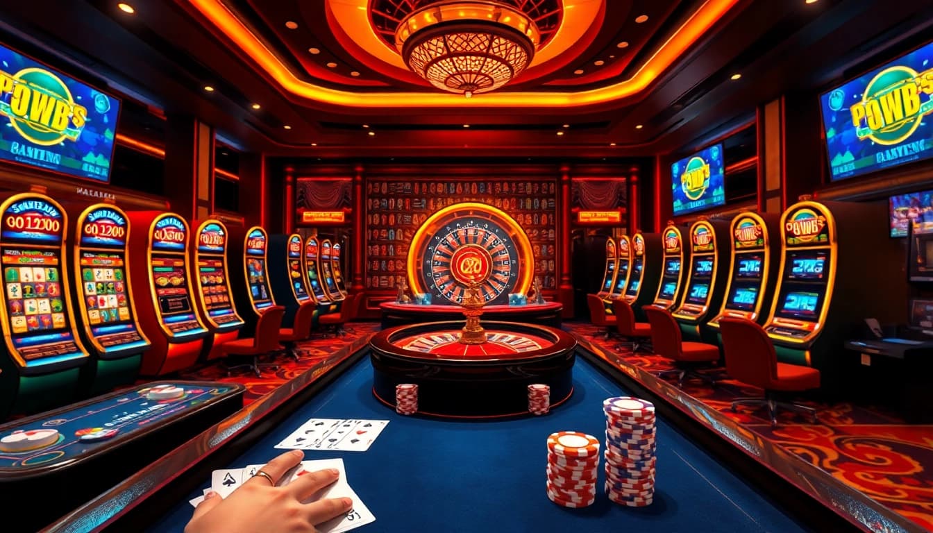 e28 malaysia online casino gaming scene with poker tables and slot machines