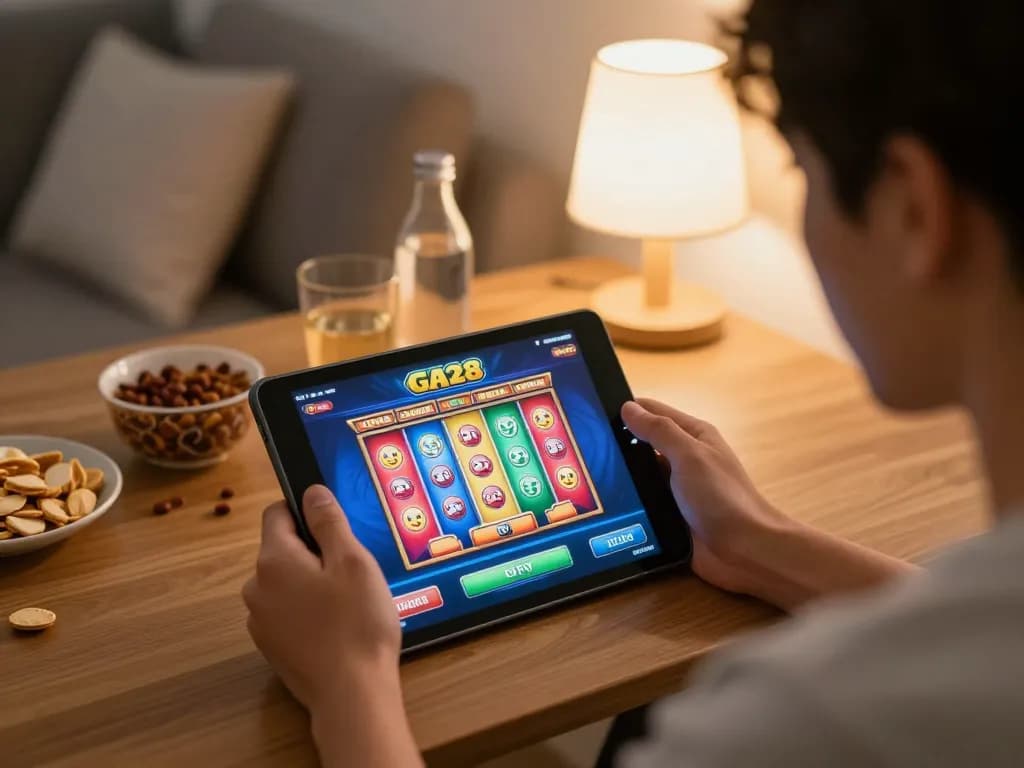 Engaging in Đăng ký Ga28 while enjoying a lively home online casino session.