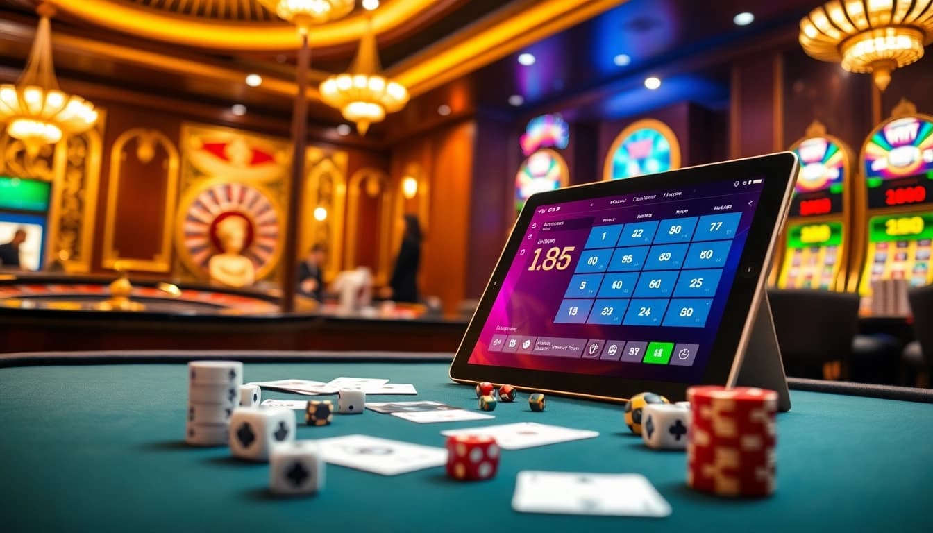 Engage with the vibrant world of soibet ไทย, showcasing thrilling casino games on a stylish tablet.
