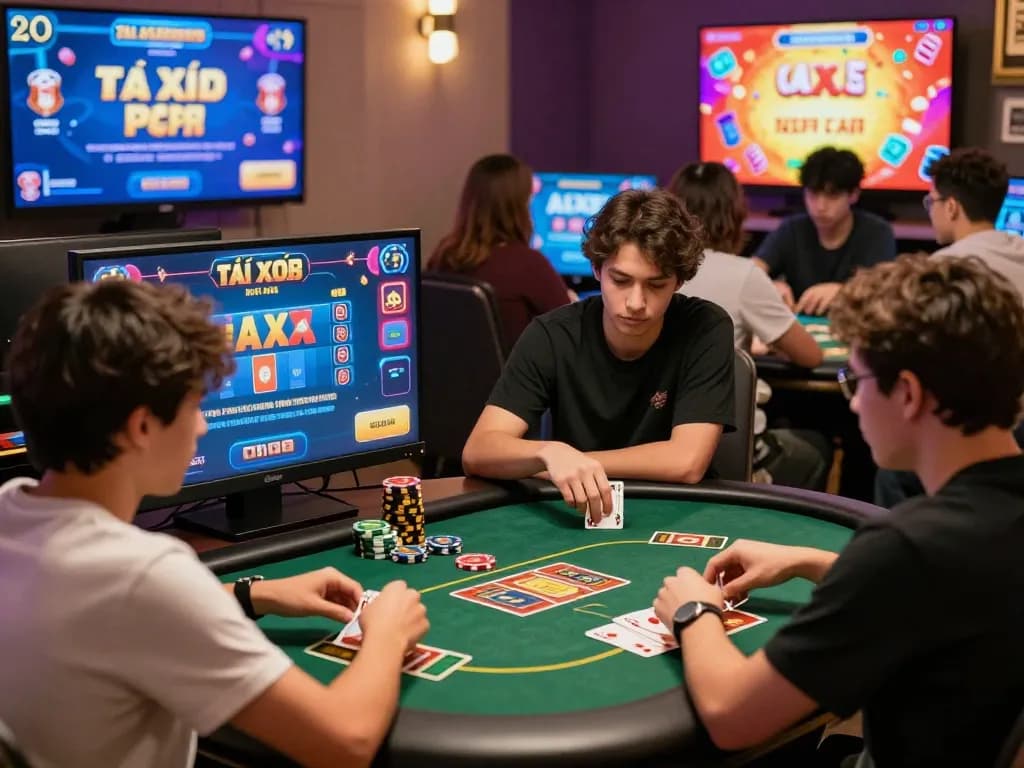 Engaging gaming scene featuring players enjoying rikvip games in a vibrant virtual environment with colorful graphics and rewards.
