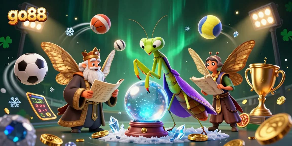 Engage with go88's thrilling sports betting action featuring mystical characters and game elements.