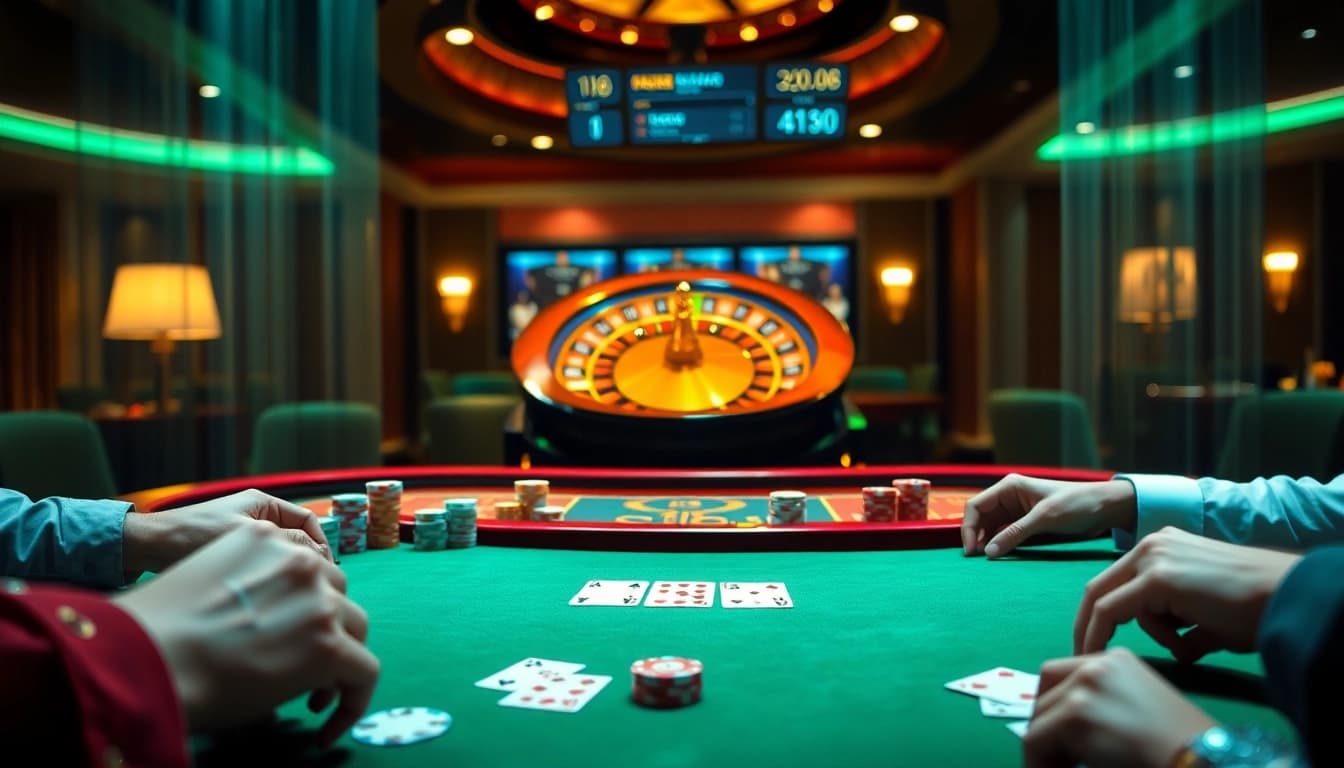 Experience the thrill of gambling at https://fly88.wtf/, showcasing a luxurious poker scene.